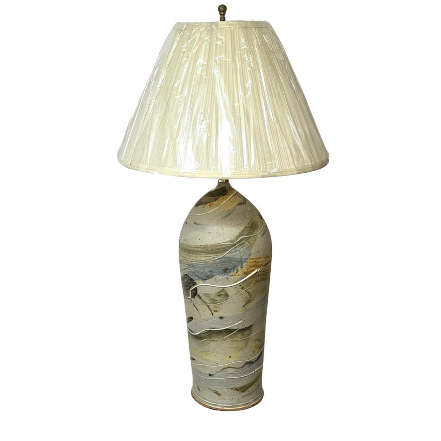 Handthrown Stoneware Lamp: Arbor Vitae Green