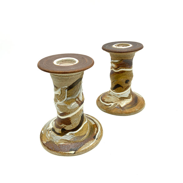 Handmade Pottery Tall Candleholders - The Browns-Ellison Bay Pottery Studios