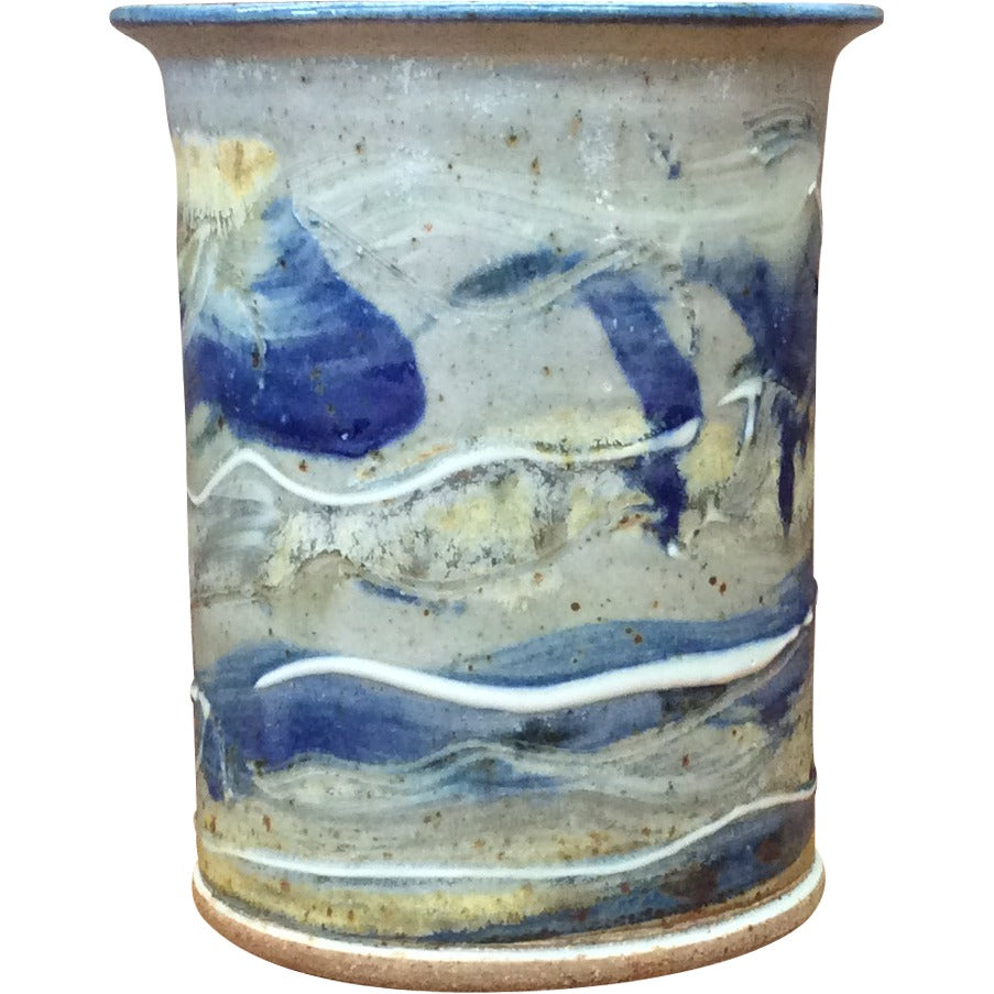Pottery Crock: Door County Blue (T)-Ellison Bay Pottery Studios