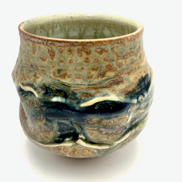 Handthrown Pottery Tea Bowl: Lake Michigan Blue-Ellison Bay Pottery Studios
