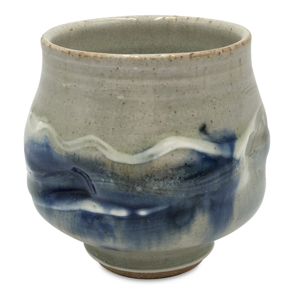 Pottery Tea Bowl: Door County Blue-Ellison Bay Pottery Studios
